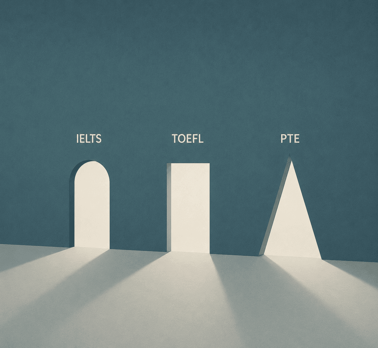 English test preparation materials for IELTS, TOEFL, and PTE