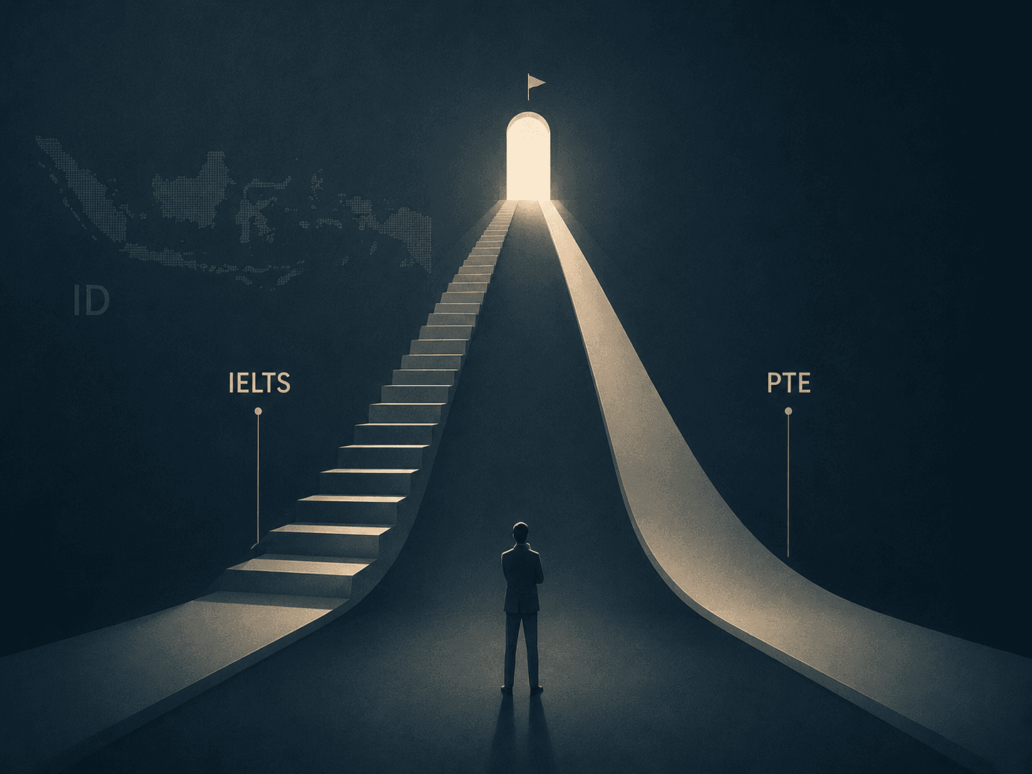 Indonesian test taker comparing PTE and IELTS for study, visa, or scholarship planning